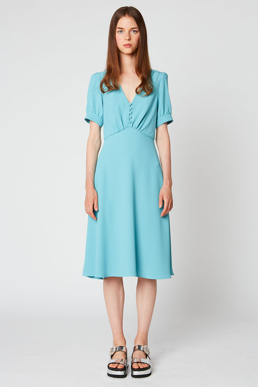 Retro crepe midi dress - Ready to wear ...